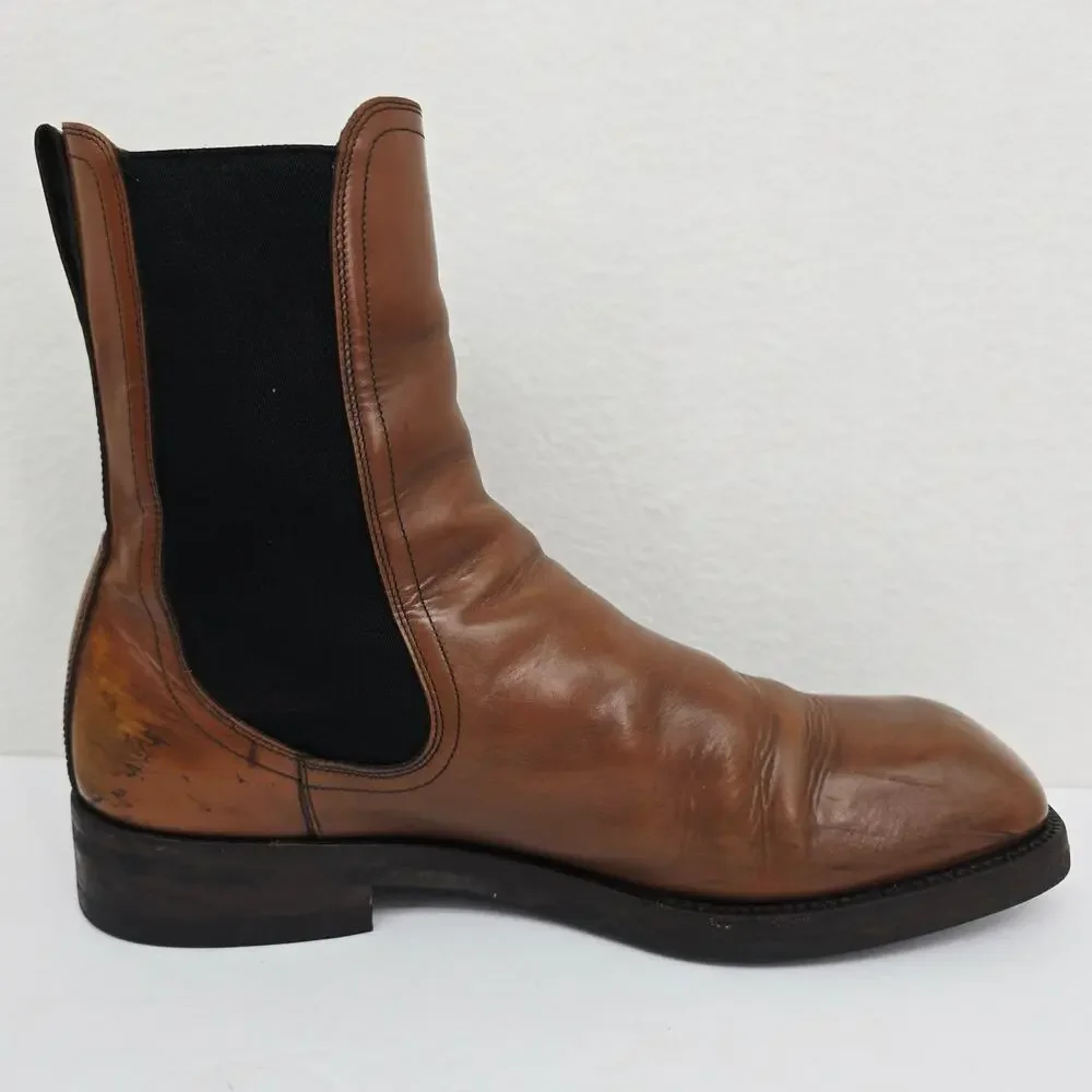 Dries Van Noten Men's Chelsea Leather Boots Brown 44